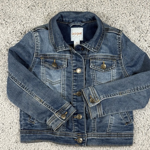Cat & Jack 3T Jean Jacket Denim Girls Toddler - Picture 8 of 16